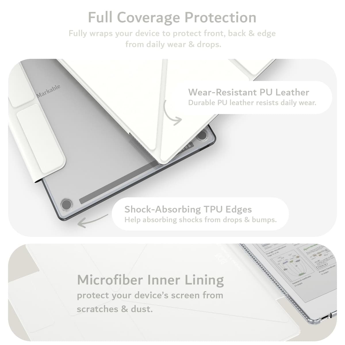 TUDIA M-FLIP - Funda magnética transparente desmontable para notable Paper Pro de 11.8 pulgadas, funda delgada transparente con función de encendido y apagado automático, cierre magnético fuerte — view 3