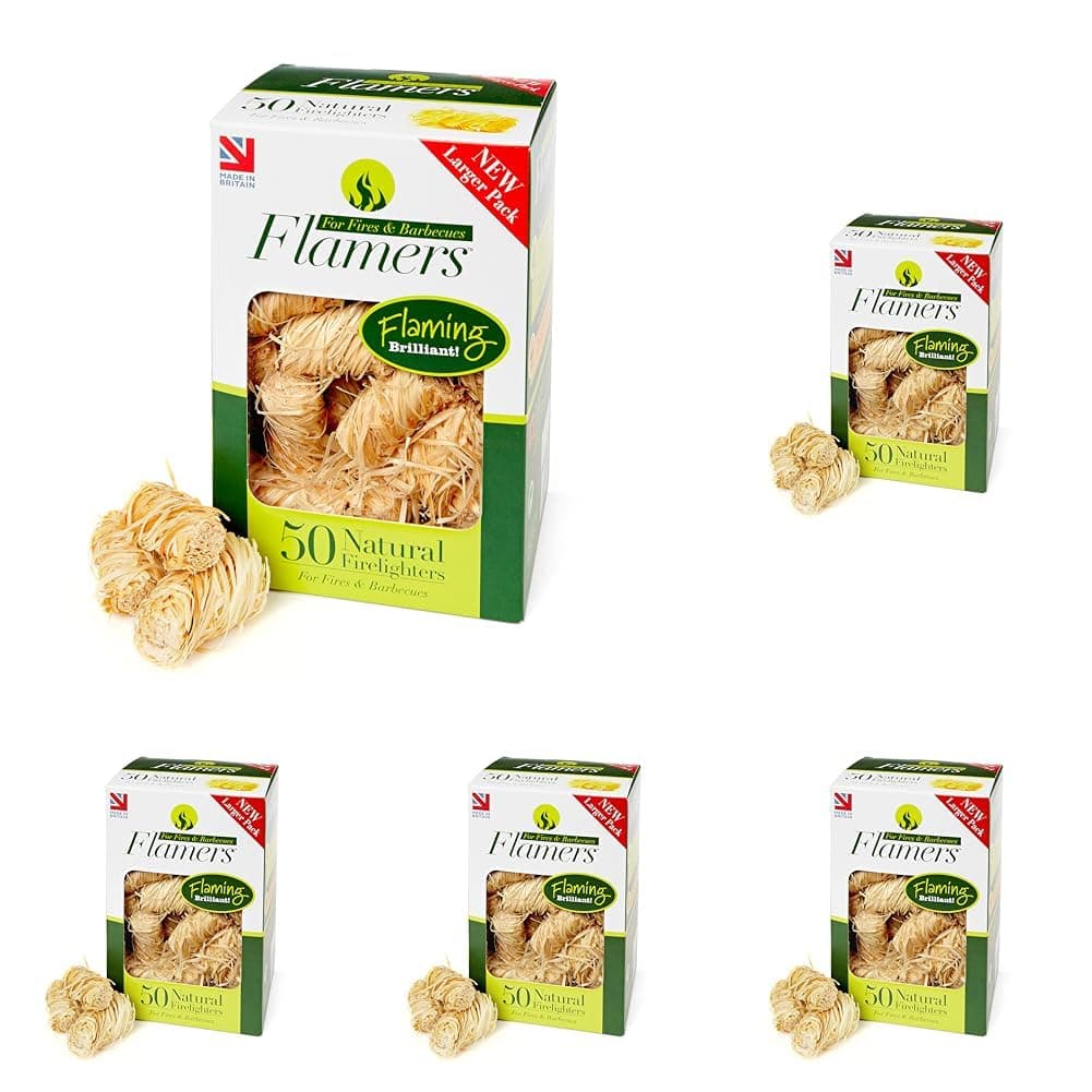 Flamers Natural Wood Wool Firelighters 200 Value Pack – Fire Lighters for Wood Burner, Open Fires and Fireplaces – BBQ starter – Fires starters- Made by us in the UK — view 11