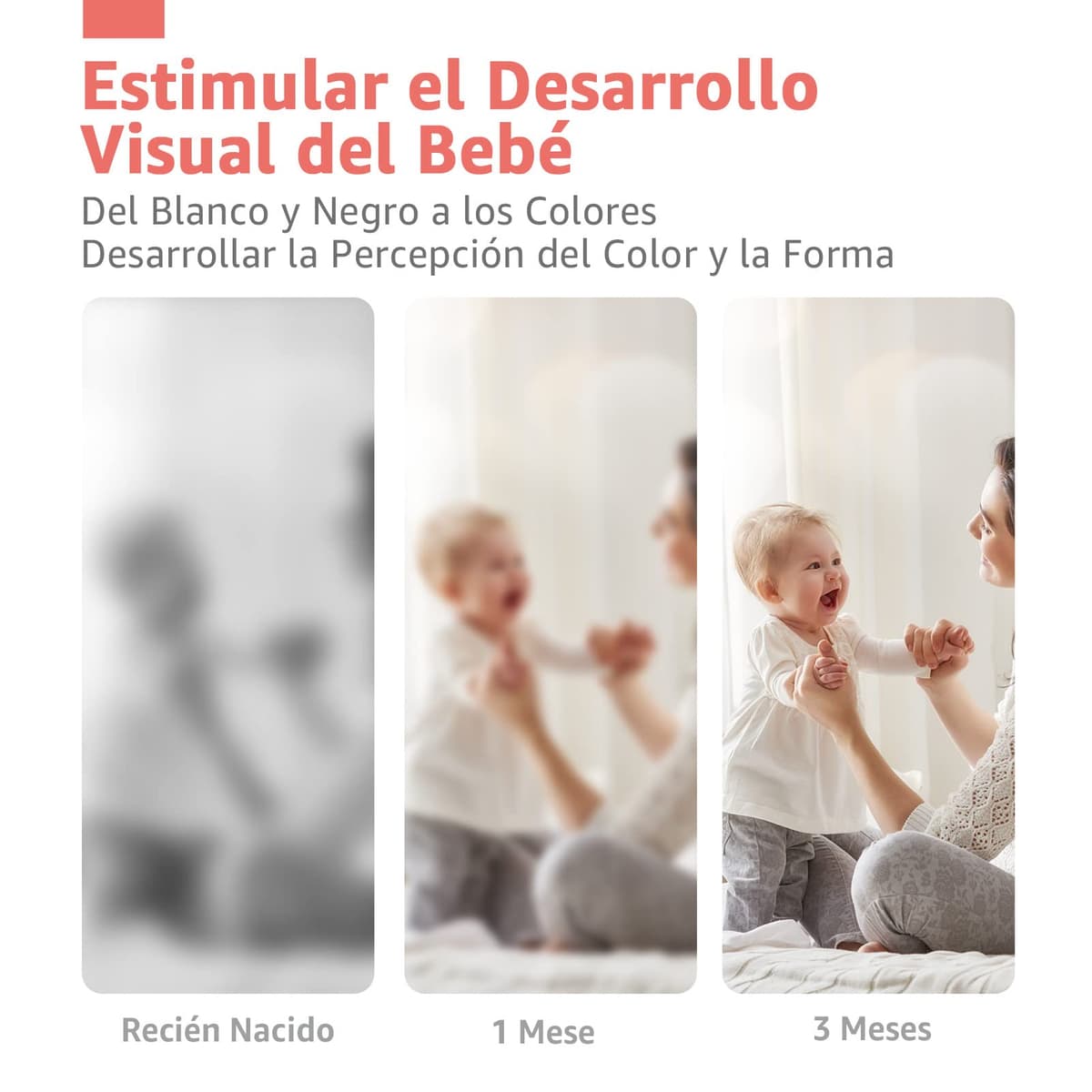 hahaland Flashcards Tarjetas Juguetes Bebes 0 3 6 12 Meses, 80 Piezas Tarjetas Bebe en Blanco y Negro y de Colorida, Tarjetas Estimulacion Visual de Alto Contraste para Bebes 0-36 Meses — view 2