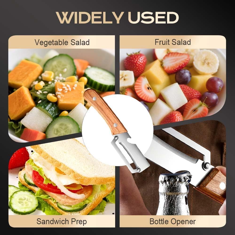 Pelador Verduras Multifunción, Nuevo 2 en 1 para Cocina Hoja Acero Inoxidable Ultraafilada Pelador Profesional, Pelar Patatas, Zanahorias Abrir Botellas Vino Sin Esfuerzo (2 Pack) — view 5