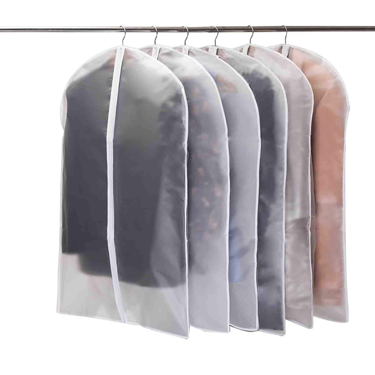 Niviy fundas ropa armario Juego 6 fundas transparentes para ropa de 60x100 cm tejido transpirable para almacenamiento de trajes vestidos abrigos americanas camisas vestidos de noche