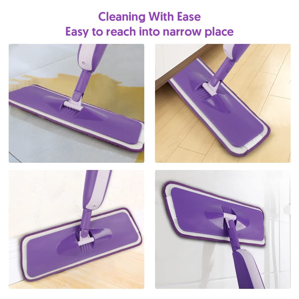 Mopa Fregona con Pulverizador, MEXERRIS Mopas de Limpieza Suelos con 2 Botellas Recargables Spray Mop Fregona Microfibra para el Hogar, Cocina, Industrial, Azulejos, Madera Dura, Madera, Laminados — view 4