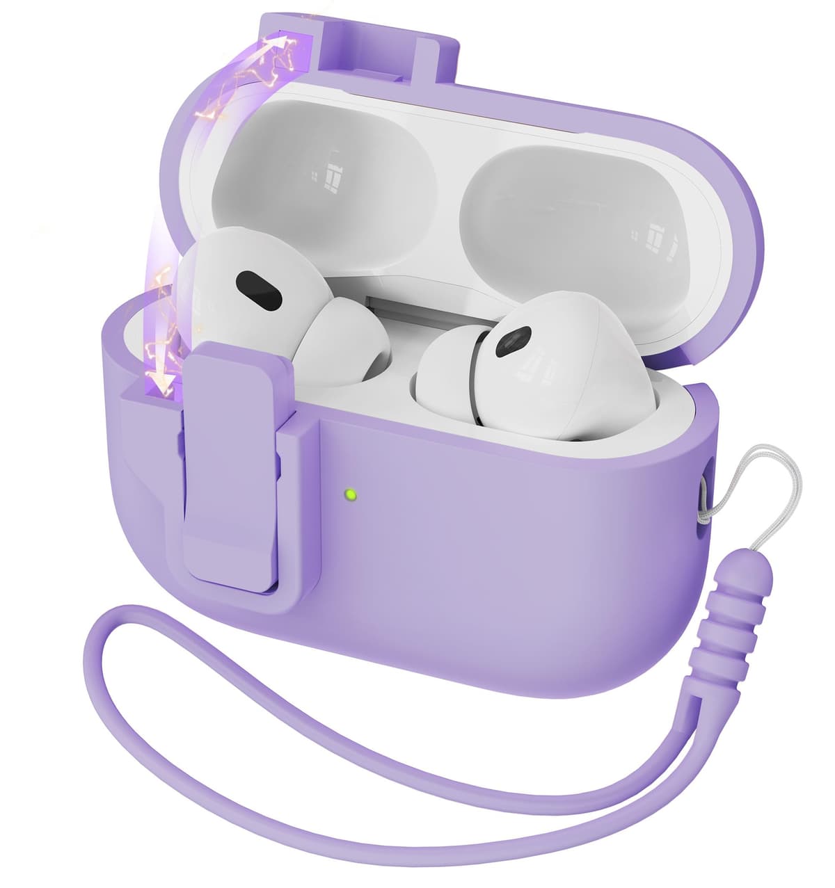R-fun Funda para AirPods 4 con Kit de Limpieza, Case de Silicona Suave con Llavero, Funda Protectora Completa para Hombres y Mujeres, Compatible con Apple Latest Airpods 4th, Rojo — view 32