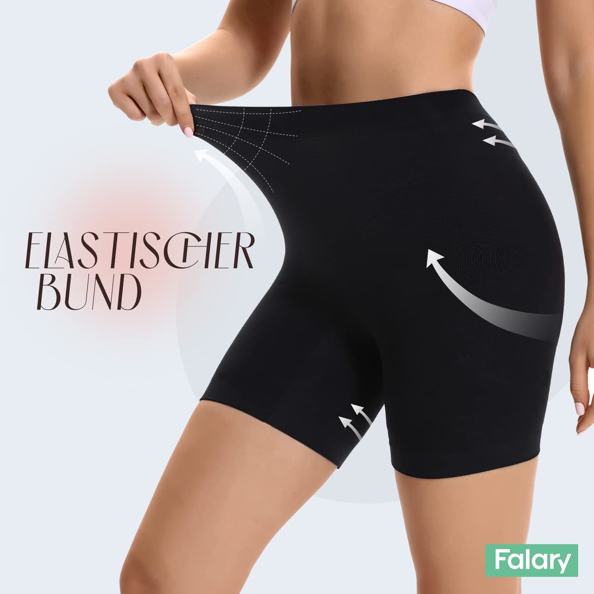 FALARY Leggings Cortos Boxer Mujer Shorts Bragas Pantalones Mujer Pack de 3 Negro Beige Blanco XS - 2XL — view 4