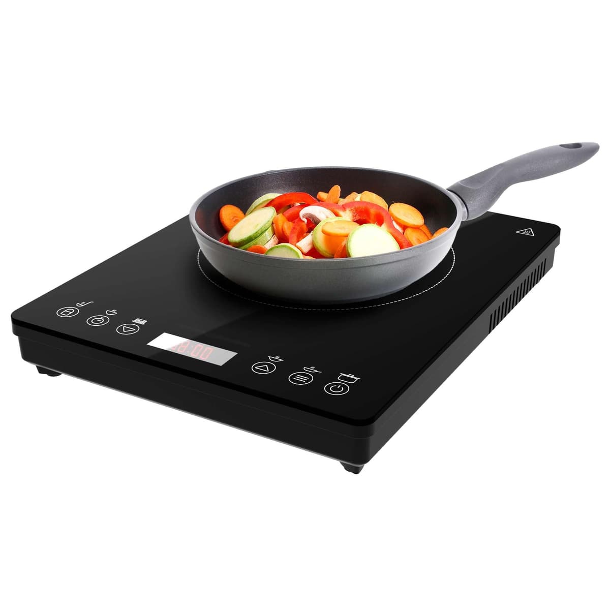 Cecotec Placa de Inducción Portátil 1 Fuego Full Magma Slim. 2000W de Potencia en 8 Niveles, Diseño en Cristal de Alta Resistencia, Display Táctil, Temporizador, Fácil Limpieza Negro | Slim