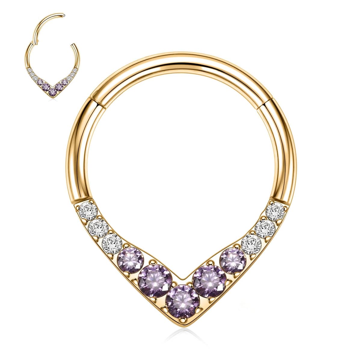 hengkaixuan Teardrop Daith Earrings Septum Jewellery Nose Hoop Ring Surgical Steel Daith Rook Tragus Piercing Jewellery Septum Clicker Ring Small Hoop Earring
