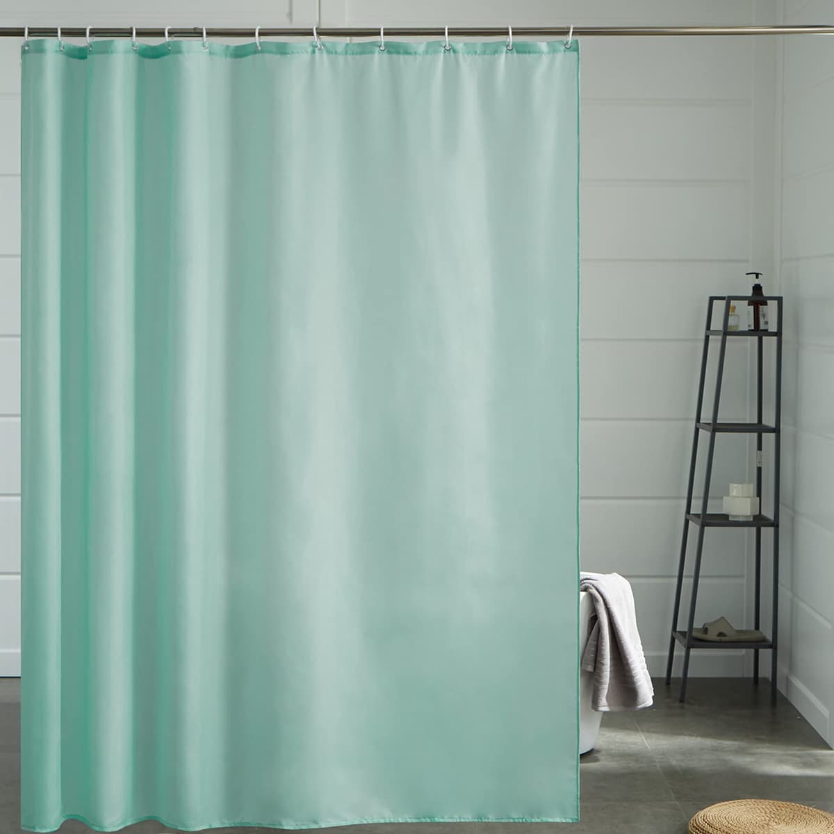 Furlinic Cortina Ducha 200x200cm Antimoho Impermeable Lavable Blanco Tela Poliéster Grandes Cortinas de Baño con 12 Aros de Cortina Ducha. — view 136