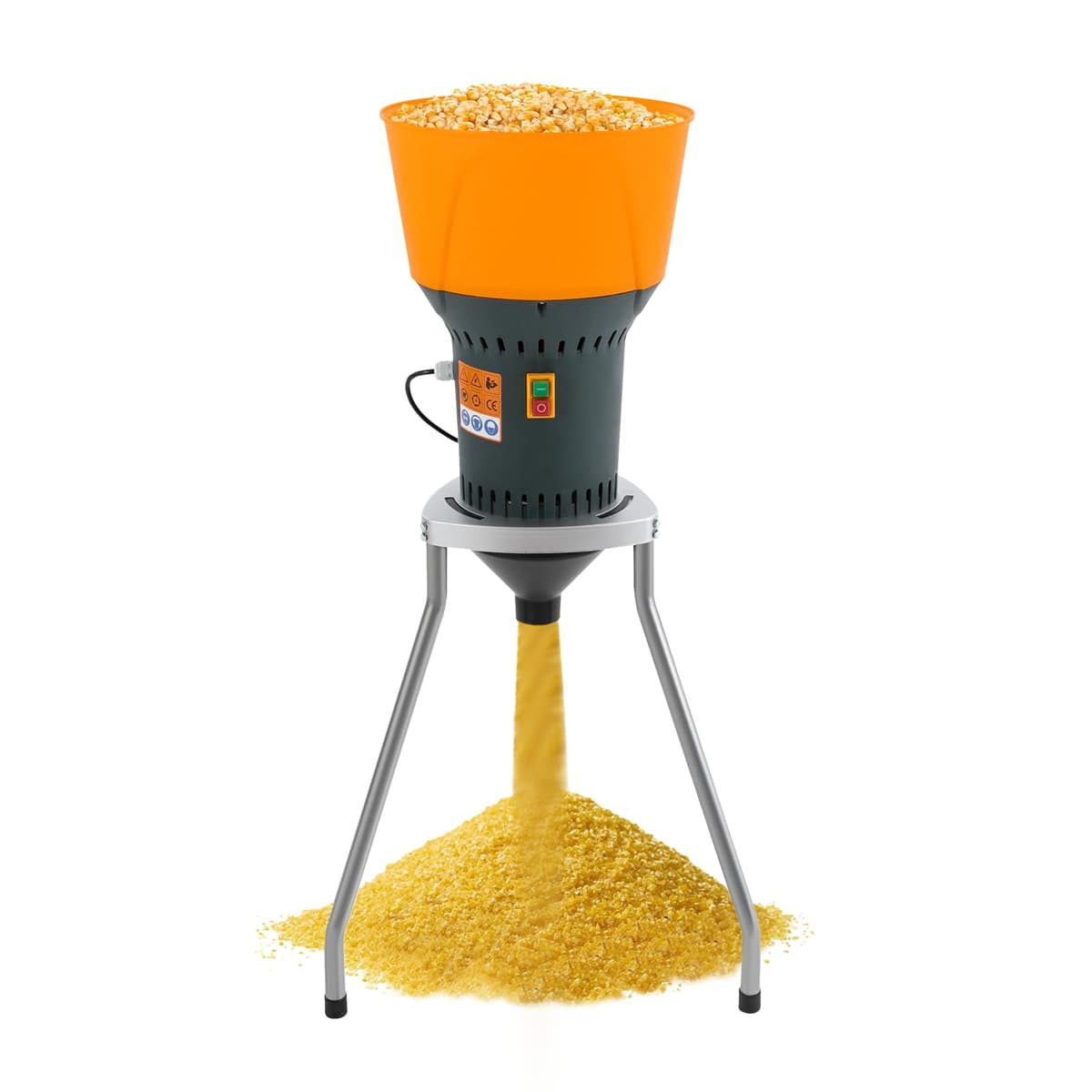 Molinillo eléctrico de cereales, molinillo de granos, molinillo de cereales, con 5 coladores de granos, maíz, cereales, pienso, harina (tipo B, 1300 W, 50 L)
