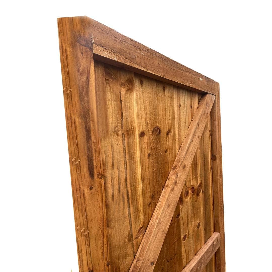 Garden Gate, Pedestrian Wooden Gate Pressure Treated, Wooden Feather Edge Garden Door 6ft Height 2 Feet Width 2 inches Depth (180cm High x 83cm Wide x 6cm Deep) — view 5