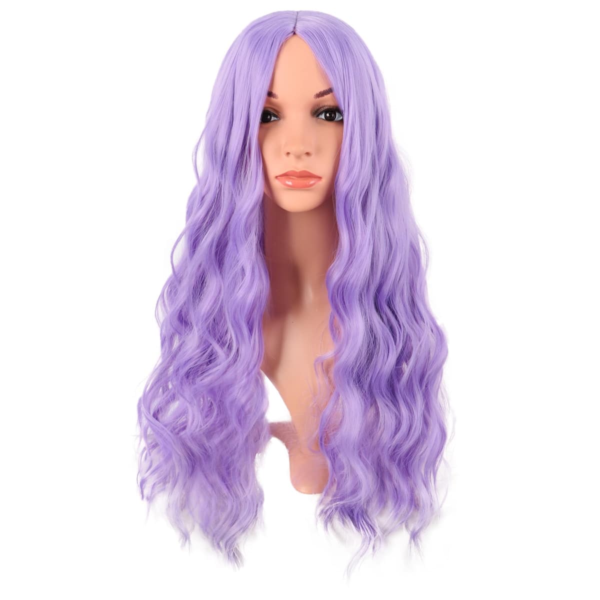 MapofBeauty 24 Pulgada/60 cm Largo Lacio Peluca Con Flequillo Sintética Cabello Heat Resistente Para Fiesta de Cosplay (Rosa Caliente) — view 10