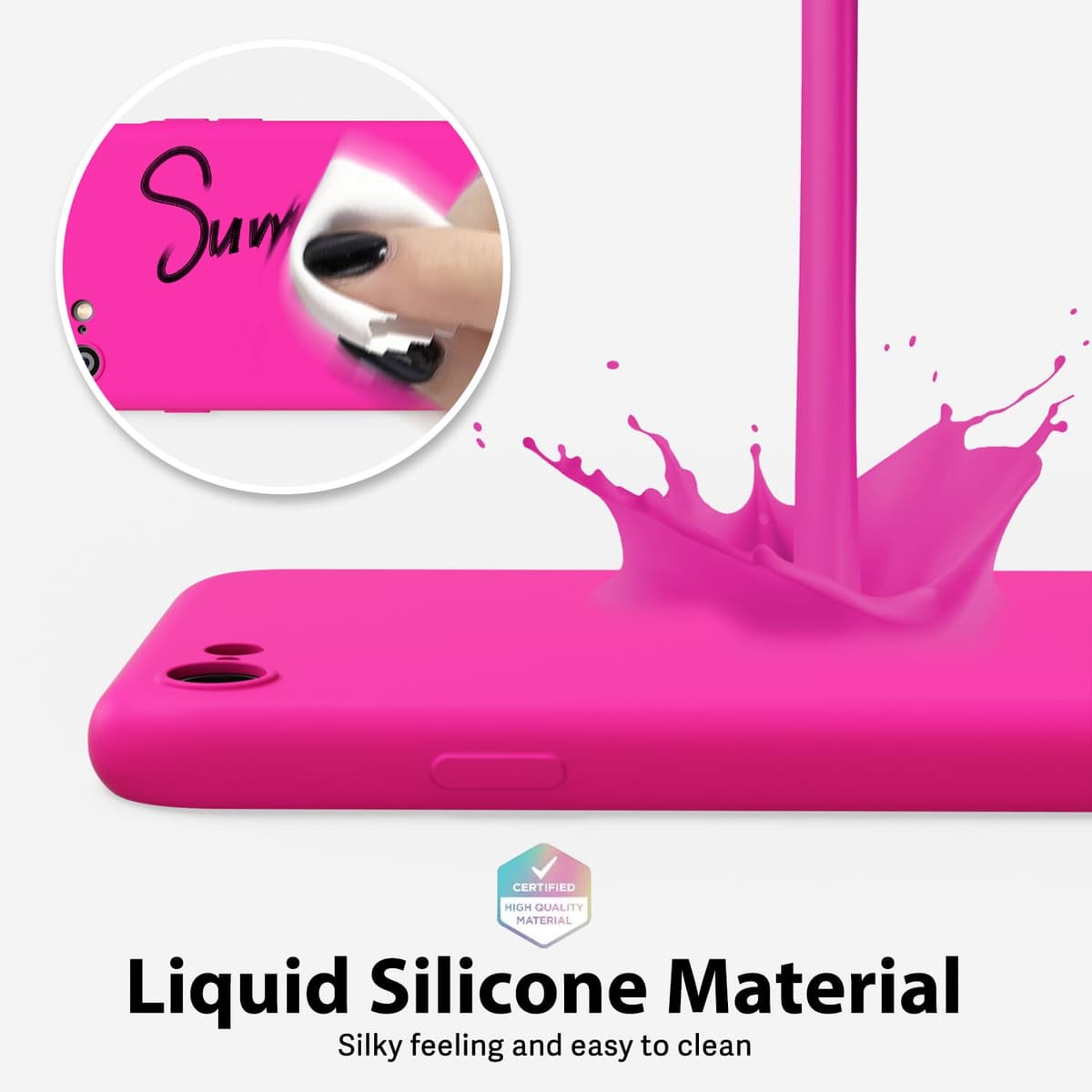 oakxco for iPhone 17 Pro Max Phone Case Liquid Silicone, Cute Thin Slim Grip Soft Rubber Gel for Women Men, Smooth Matte TPU Plain Solid Color Girly Simple Case with Camera Cover, Light Pink — view 403