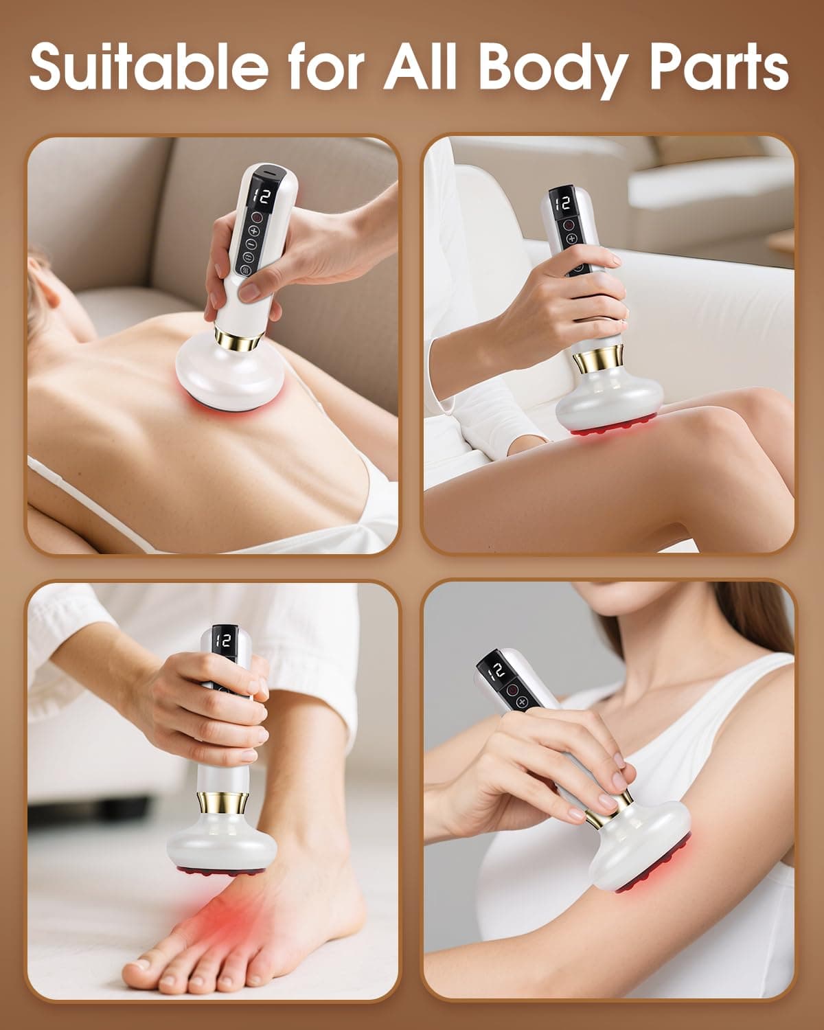 Masajeador Anticelulitico Reductor, 12 Niveles de Succión y Calor, Anticelulítico Reafirmante, Portátil Carga USB C, Dispositivo de Ventosas Eléctricas para Abdomen, Cintura Brazos y Piernas — view 2