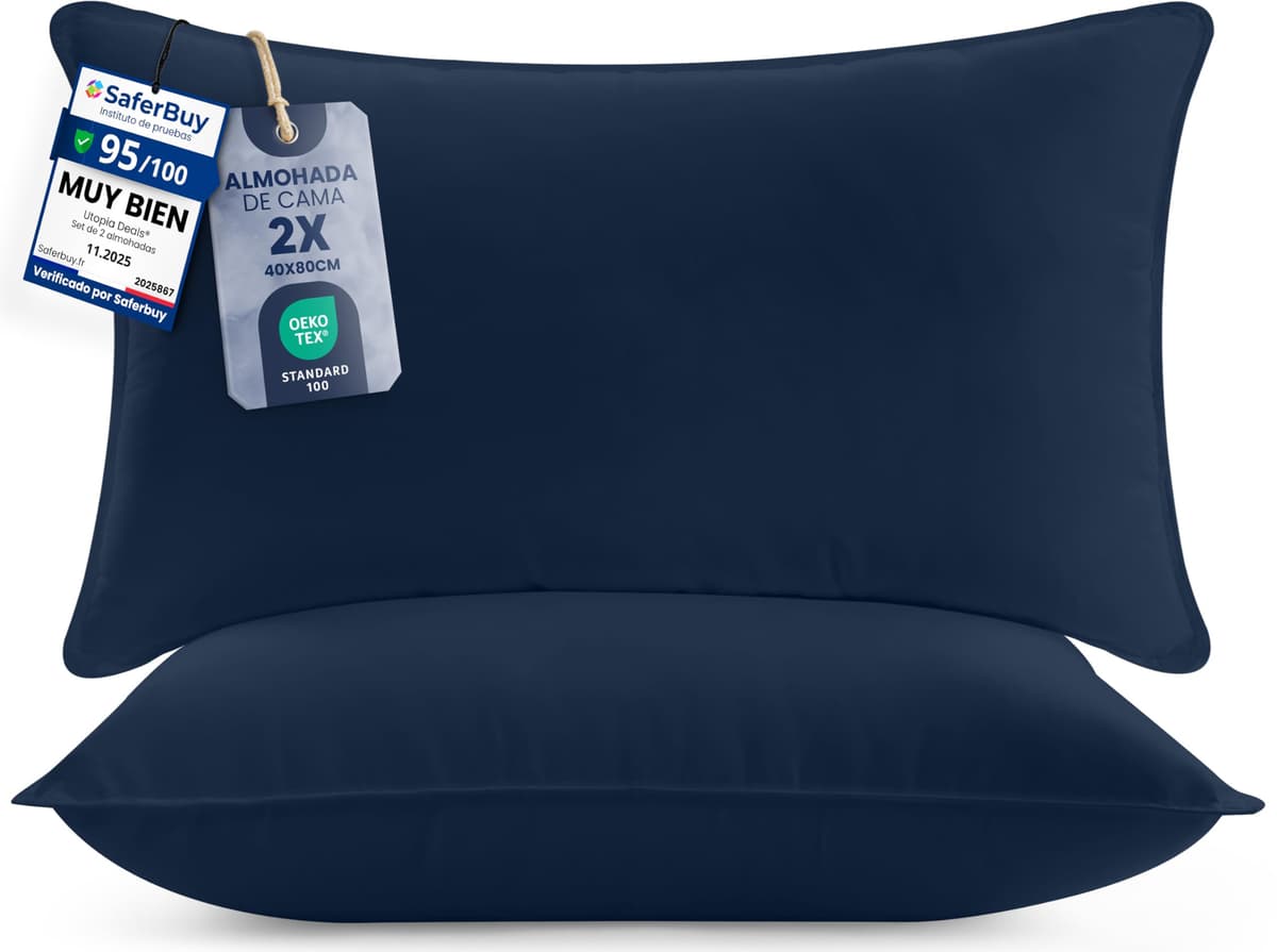 Utopia Bedding Almohadas (2 Unidades), 50 x 70 cm Almohadas de Primera, Fibra Hueca Virgen Siliconada, Almohadas Suave de Fácil Cuidado (Blanco) — view 16