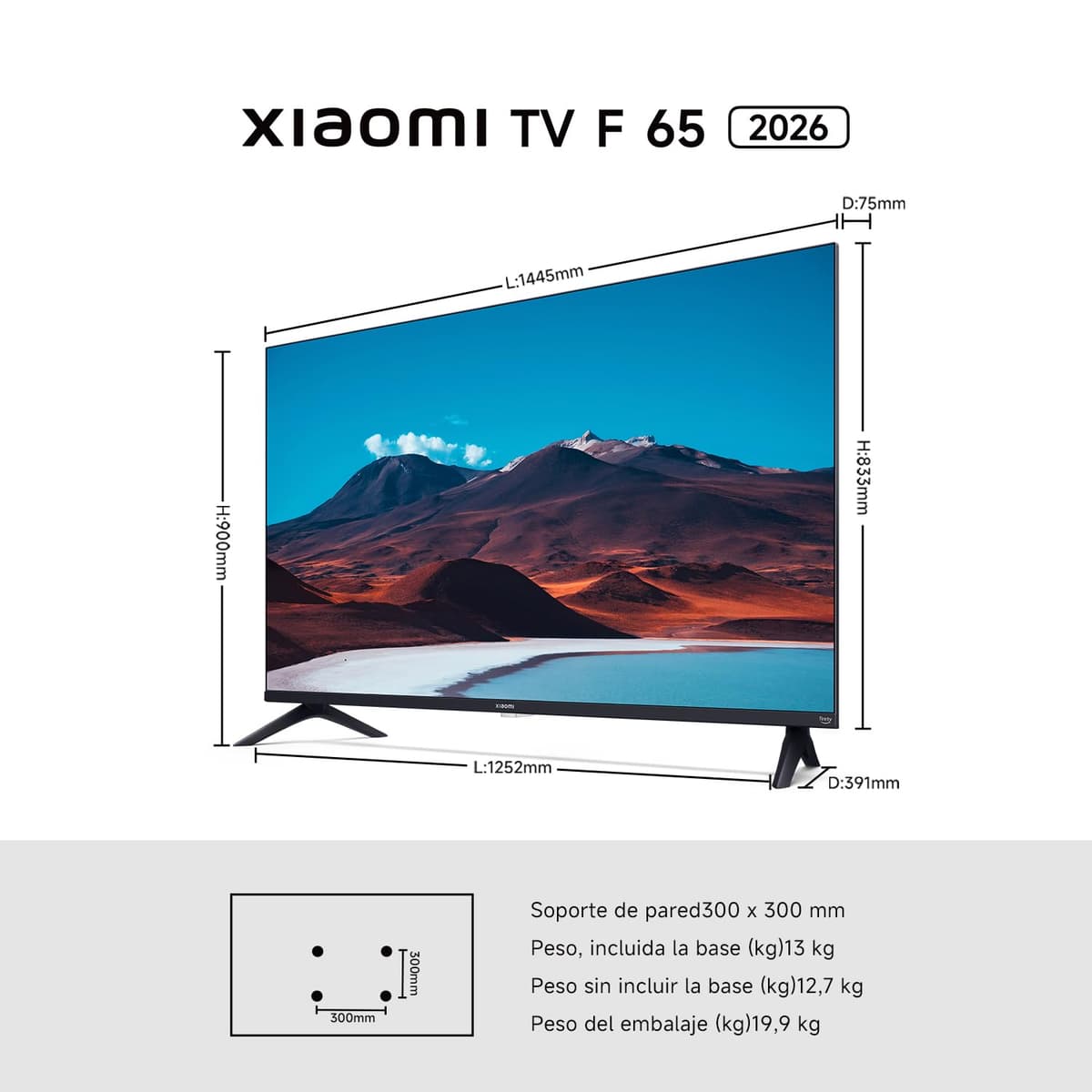 XIAOMI TV F 65, 65 Pulgadas (165 cm), 4K UHD, Smart TV, Fire OS8, Control por Voz Alexa, HDR10, MEMC, Modo Game Boost 120Hz,2GB+32GB, Compatible con Apple AirPlay — view 20