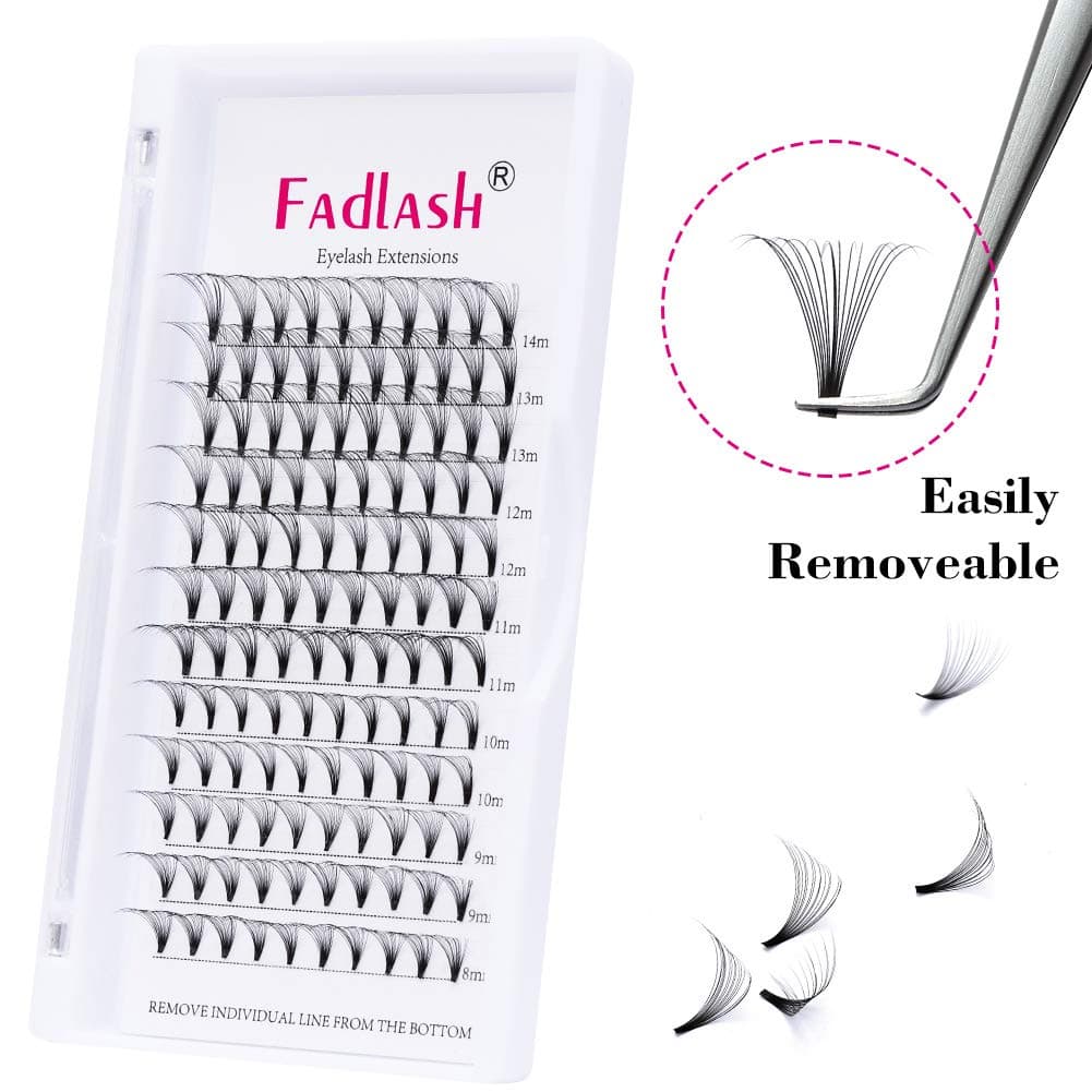 Russian Volume Lashes 16D 0.07 C Curl Mix Tray - Premade Fan Lashes (8-14mm) — view 5