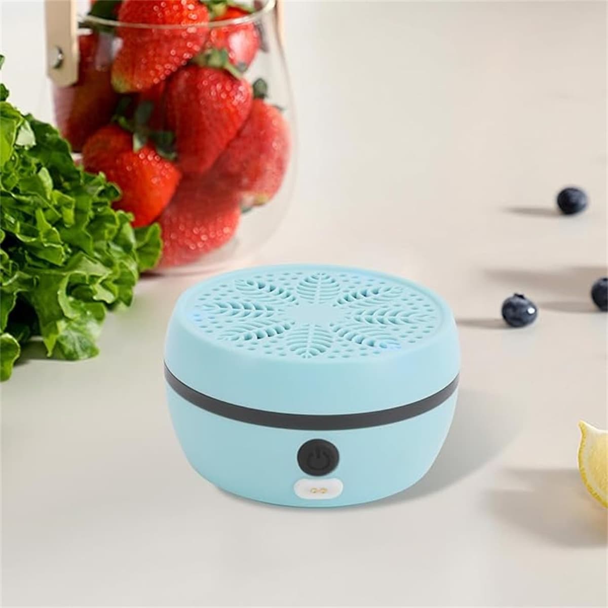 Automatic Fruit Cleaner, Fruit & Vegetable Washers, Rechargeable Fruit Washing Machine, Waterproof Fruit and Veg Cleaner, Food Purifier Durable | Kitchen Tool, for Grains Meat Seafood (Sky Blue) — view 5