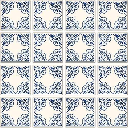 Poromoro Spanish Portuguese Azulejo Style Peel and Stick Backsplash Tile Stickers Set of 16 pcs(5.9_21) — view 2