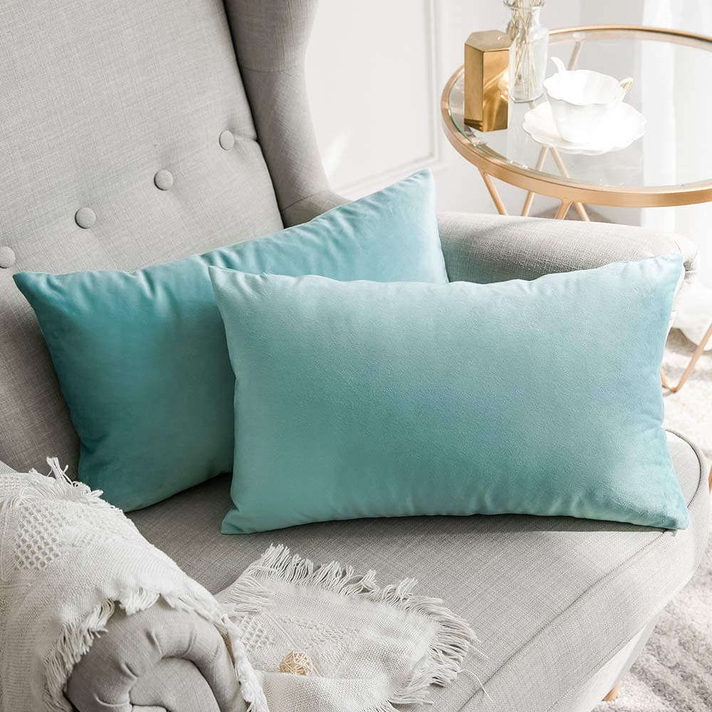 MIULEE Pack of 2 Fall Velvet Soft Solid Decorative Throw Pillow Covers Square Cushion Cases for Sofa Couch Bedroom Living Room Car Home Decor 18 x 18 Inch 45 x 45 cm Orange — view 31