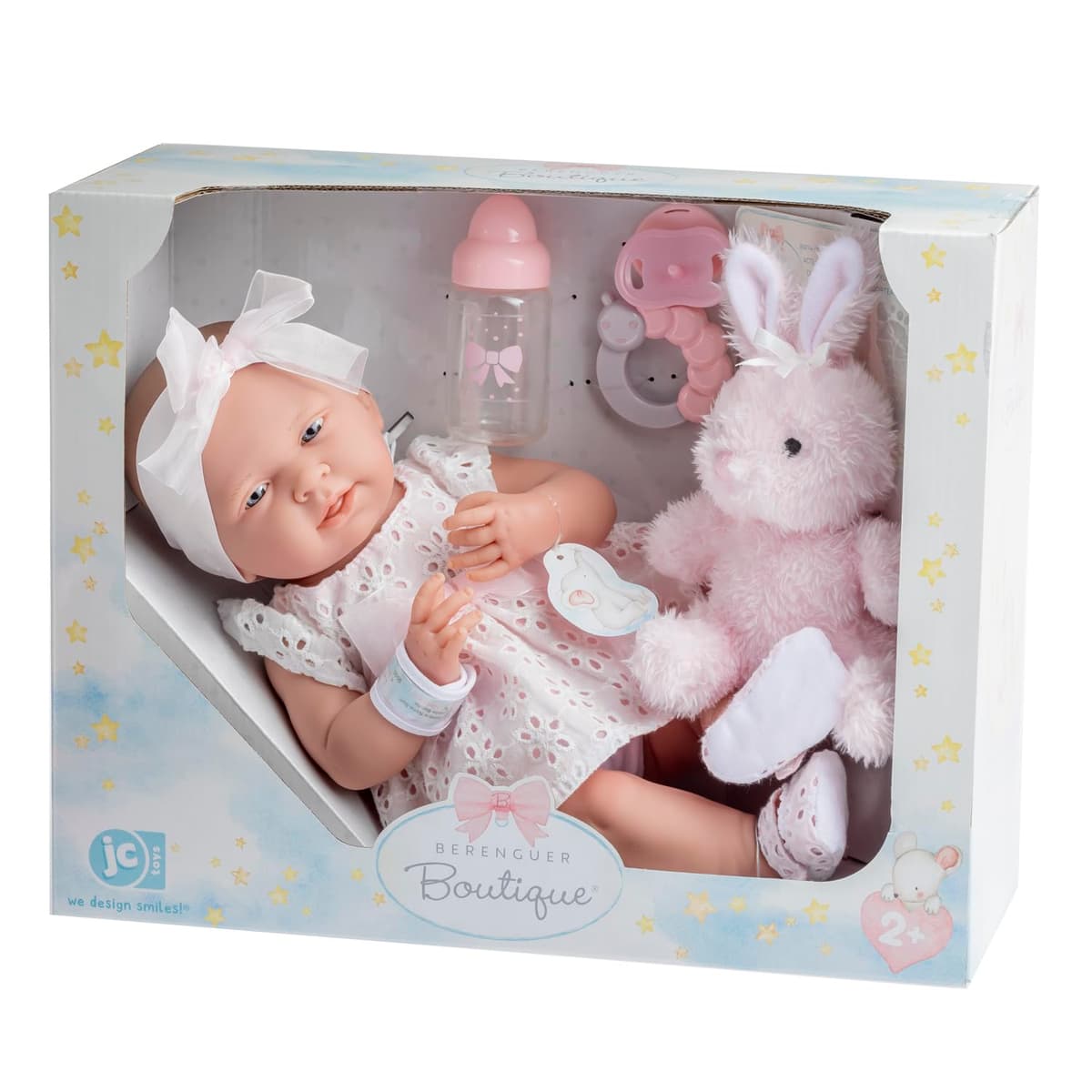 JC TOYS- Muñeca La Newborn recién Nacida de 38 cm es de Vinilo Suave, Ropa de algodón Calado y Accesorios, niña, Rosa, diseñado en España por Berenguer, 2 años — view 7