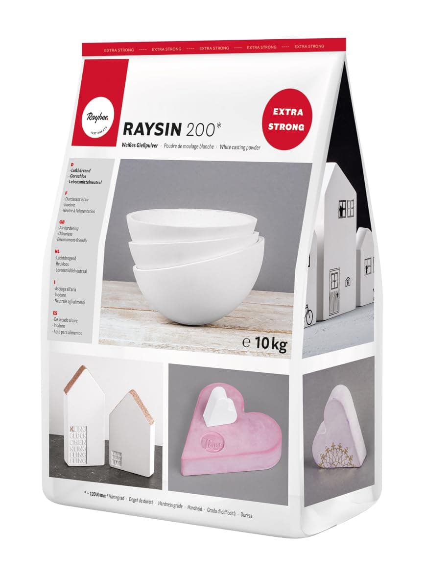 Rayher Polvo para moldear Raysin 200, blanco, 4 kg, seca al aire, sin olor, 34410102 — view 14