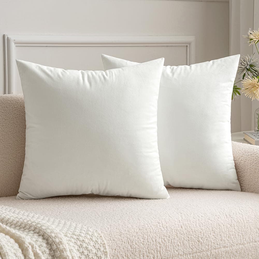 MIULEE Pack of 2 Fall Velvet Soft Solid Decorative Throw Pillow Covers Square Cushion Cases for Sofa Couch Bedroom Living Room Car Home Decor 18 x 18 Inch 45 x 45 cm Orange — view 9