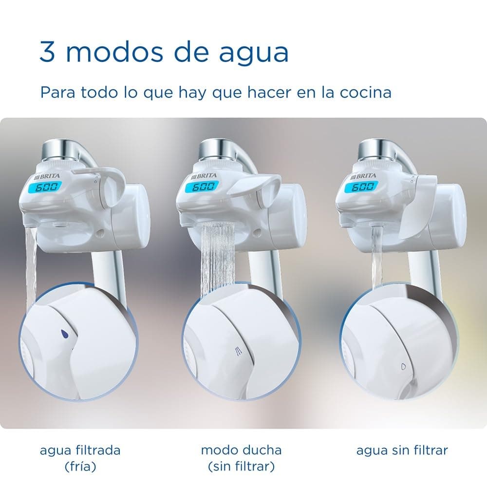 BRITA Sistema de filtrado de agua ON TAP Pro V-MF incl. 1x cartucho filtrante (600L) - para un 99,99% de agua libre de bacterias, reduciendo PFAS, incl. cuenta atrás digital LCD de capacidad — view 3