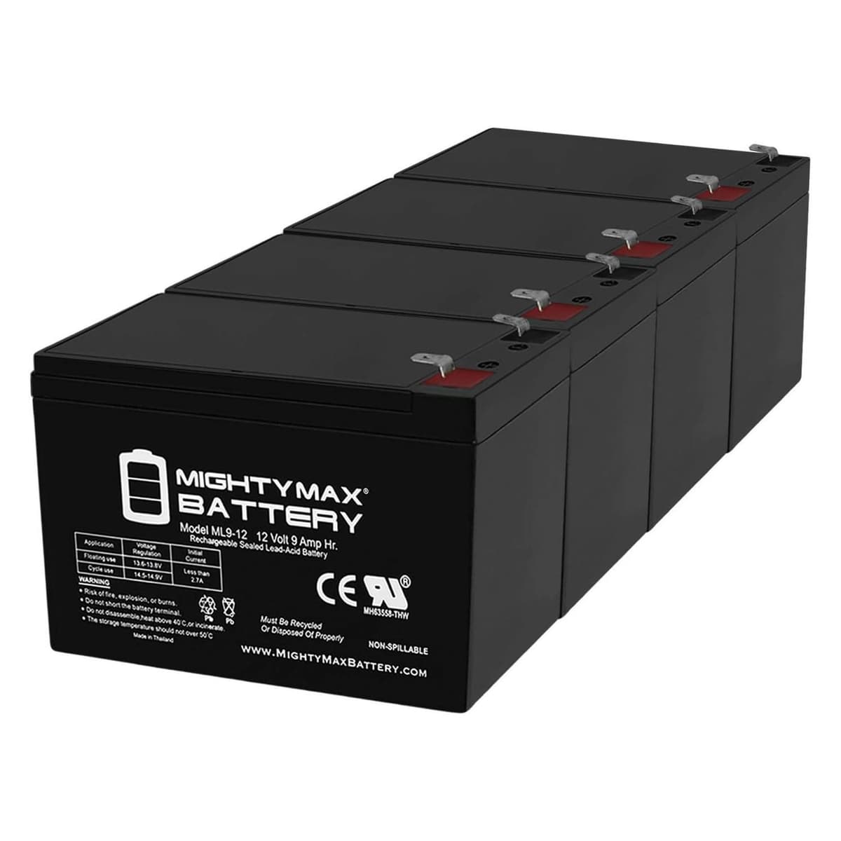 ML9-12 - 12 V 9 Ah Rechargeable SLA Battery - Mighty Max Battery Brand Product — view 8
