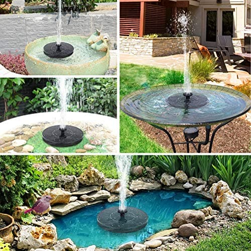 Mademax 1W Solar Bird Bath Fountain Pump, Solar Fountain, Free Standing Floating Solar Powered Water Fountain Pump for Bird Bath, Garden, Pond, Pool, Outdoor — view 6