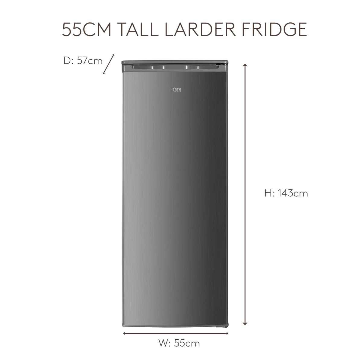 HADEN Freestanding Larder Fridge - 242l Capacity, 4 X Movable Glass Shelf, 1 X Crisper Drawer, 4 X Door Balconies - 143cm Larder Fridge Tall - Mechanical Temperature Control — view 3
