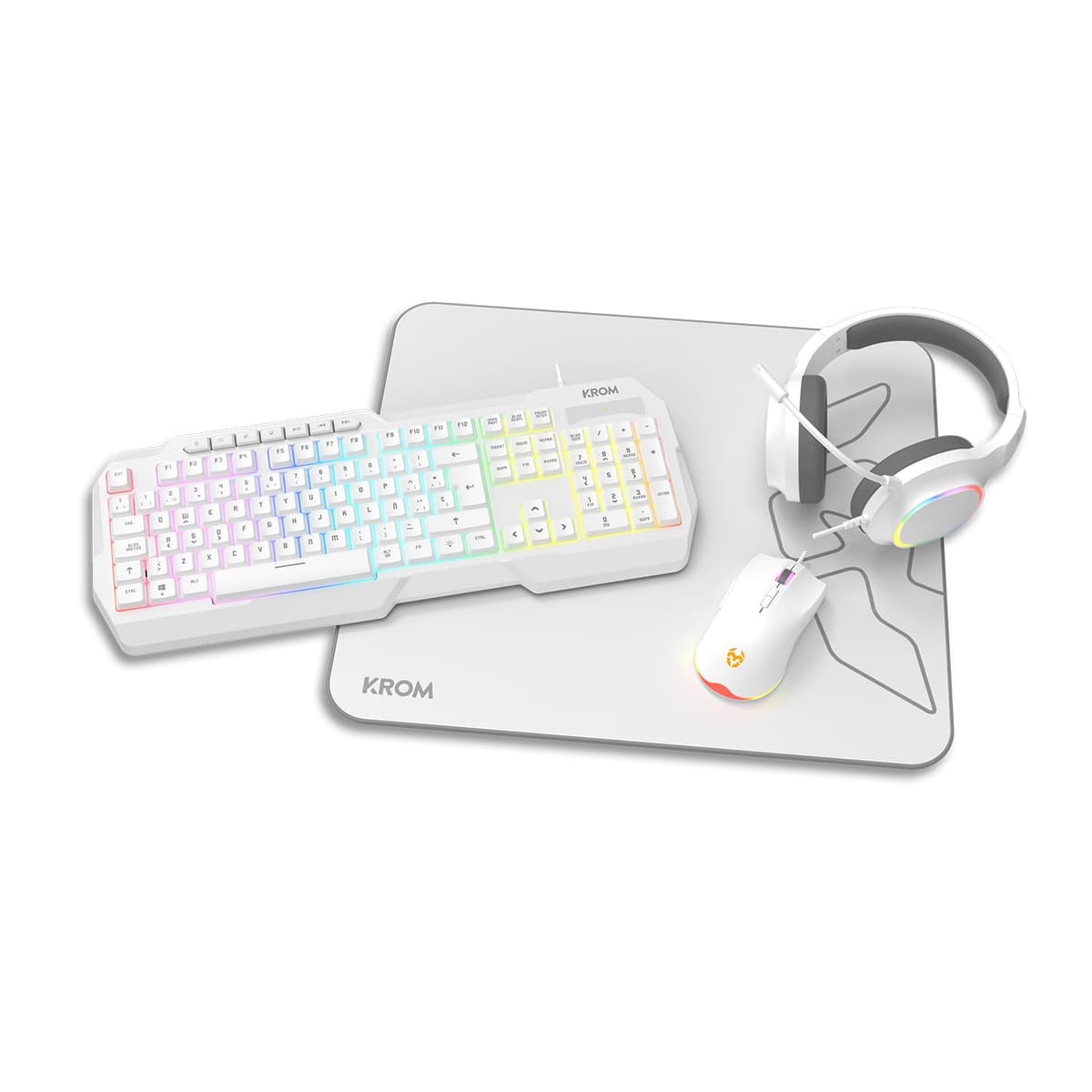 KROM Kalista - Teclado Gaming de Membrana RGB Rainbow, Formato 62%, Modo Gaming, N-19 Anti-ghosting, Windows | Mac, Layout español, Negro — view 6