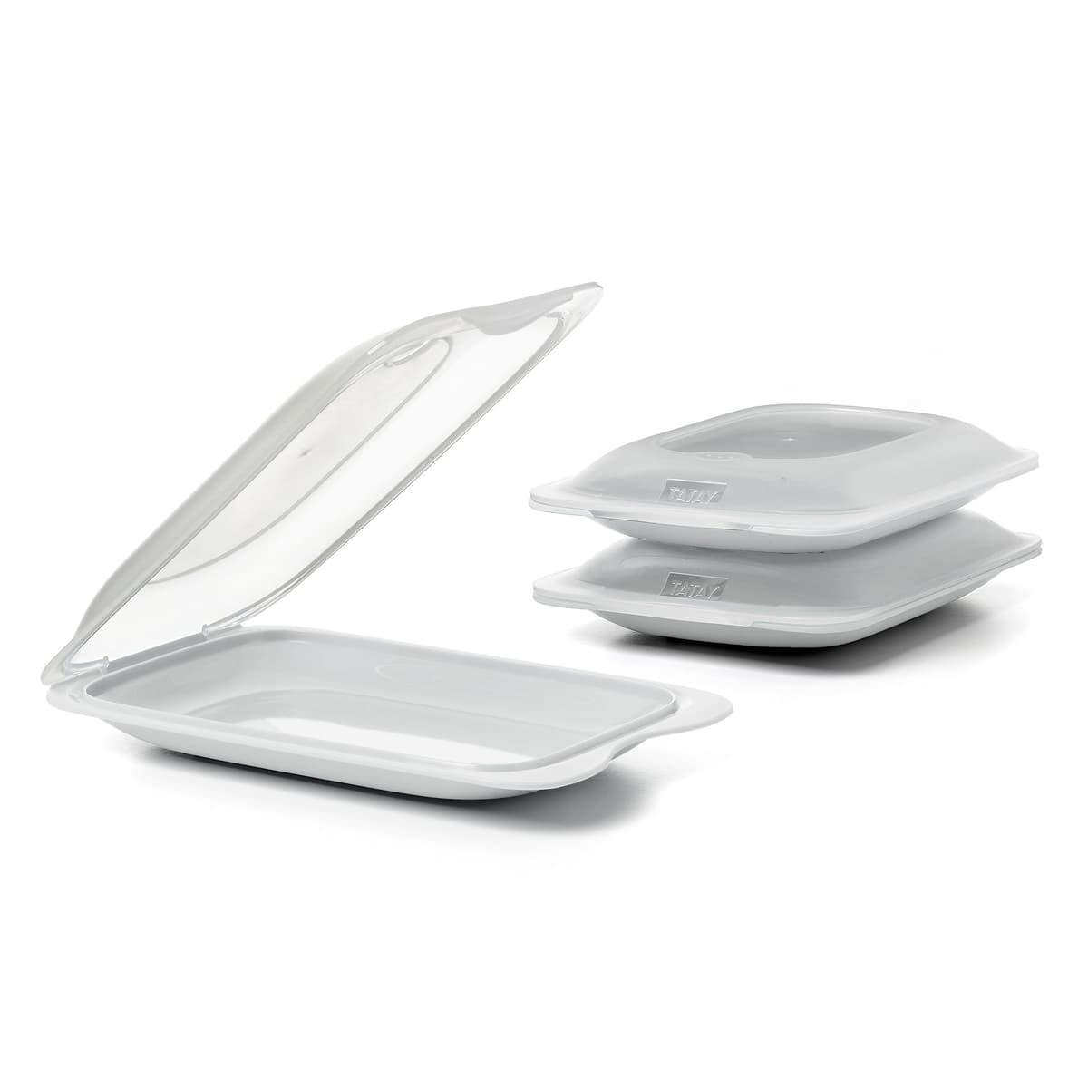 Tatay Porta Embutidos Fresh | Set de 3 Estándar | Tupper Embutido Nevera | Tapa Extraíble, Apilable | Apto Congelador, Microondas y Lavavajillas | Libre de BPA, 17 x 3,2 x 25,2 cm, Color Blanco — view 10