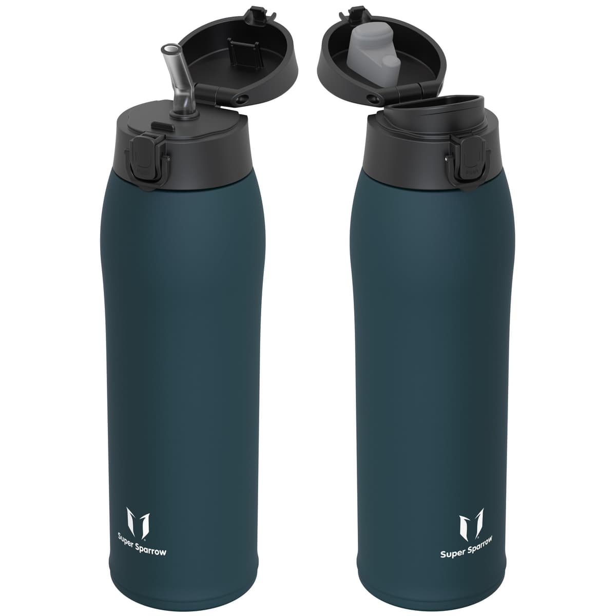 Super Sparrow Insulated Water Bottle - Travel Mug - 500ml, 750ml，950ml - Stainless Steel Water Bottles - BPA Free - Leakproof Metal Bottles - Includes 2 Lids, Straw Lid & Spout Lid — view 46