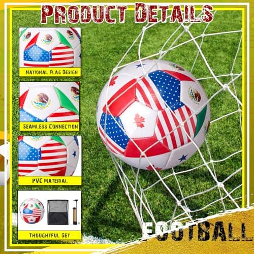 Leitee 2 Pack Size 4 World Flag Soccer Ball 2026 Country Flag Training Soccer Ball with Pump Needles and Storage Bag for Adult Team Practice Club Events Sports Party Gifts — view 2