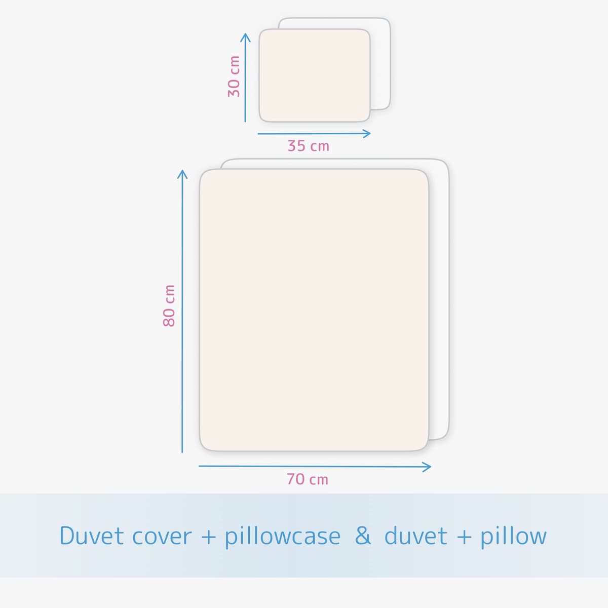 Baby Comfort 5 Piece Toddler Bedding Duvet Pillow with Covers & Jersey Sheet fits 90x40cm Crib 12M+ (Cream) — view 4