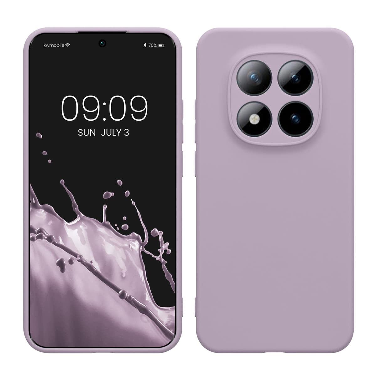kwmobile Carcasa Compatible con Xiaomi Redmi Note 14 Pro 5G / Poco X7 Funda - Funda Ultrafina de TPU con Bordes elevados - Lavanda Metalizado — view 191