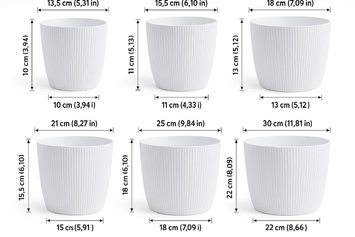 Home Garden Ornaments Small Plant Pots Indoor – Indoor Plant Pot for Home and Garden, Decorative Striped Set of 3 Flower Pots (Diameter 13.5cm, Cotton) — view 4