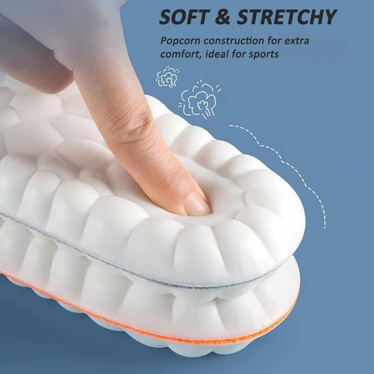 Memory Foam Insoles with Arch Support for Women Men,Comfort Massage Insoles Replacement Shoe Inserts for Trainers Sneakers Sports Shoes Work Boots,Breathable,Shock Absorption (8/8.5UK, Black) — view 3