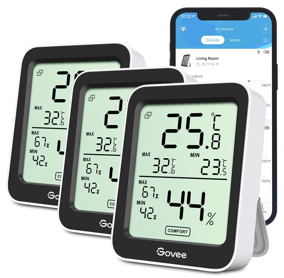 Govee Room Thermometer Hygrometer, Bluetooth Digital Indoor Humidity Meter with Smart Alert and Data Storage, Temperature Monitor for Baby Greenhouse — view 10