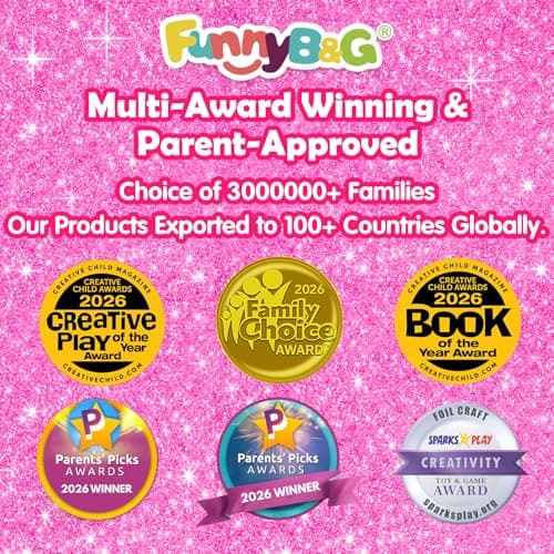 FUNNYB&G Foil Art Craft Kit for Girls 4-10 Years Old: Mess-Free & No-Glue, Create 16 Sparkly Princess Unicorn Pictures – Perfect Travel Toy & Birthday Gift for Kids (Princess) — view 7