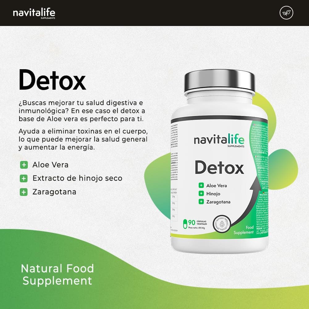 Detox depurativo aloe vera cápsulas. Elimina toxinas, pierde volumen, limpieza colon, capsulas de alta biodisponibilidad. Mejora la digestión. — view 6