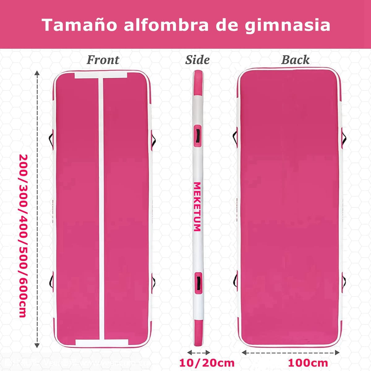 Air Track Colchoneta Gimnasia Ritmica 2 3 4 5 6 m Hinchable 10/20cm Gruesa Colchoneta Deportiva con Bomba de Uso doméstico/Entrenamiento/Rodar/Saltar/Fitness/Yoga/Entretenimiento acuático — view 4