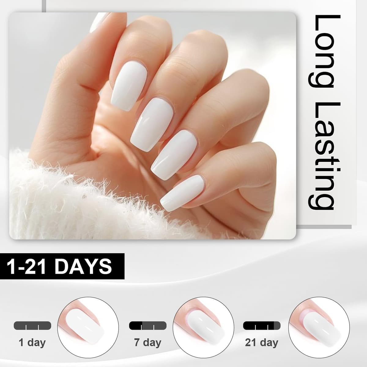 INPING Pintauñas Semipermanentes, TPO-FREE HEMA-FREE, Blanco Esmaltes Semipermanentes de Uñas en Gel UV LED Gel Nail Polis Uñas Diy Manicura Nail Art Set, 7 ML — view 5