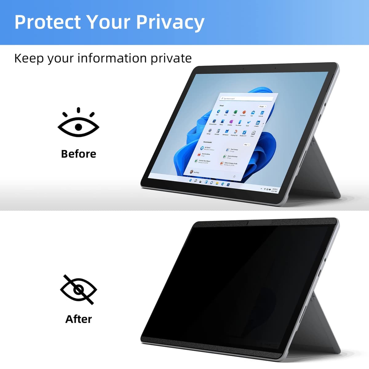 Mamol Magnetic Privacy Screen for 13.5 Inch Surface Laptop 6/5/4/3/2/1, Removable Anti Spy Glare Blue Light Filter, Microsoft Surface Laptop Privacy Screen Protector 13.5 in — view 4