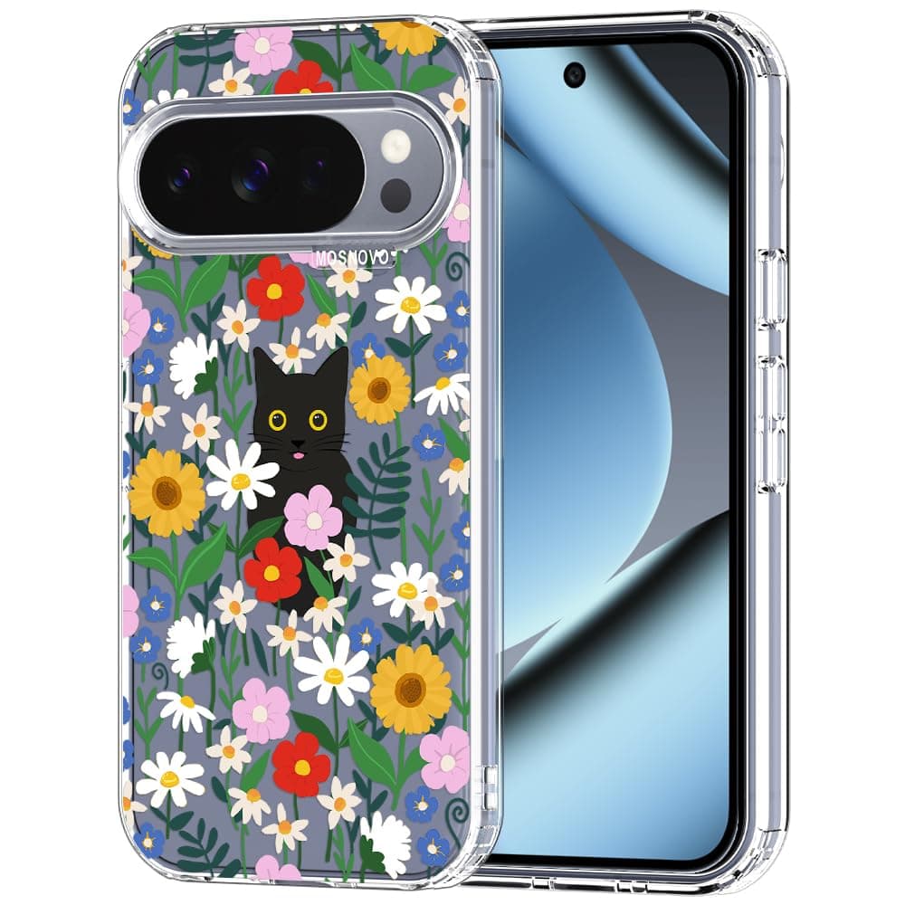 MOSNOVO Case for Google Pixel 9 & Pixel 9 Pro, [Buffertech 6.6ft Military-Grade Drop Protection] [Anti Peel Off Tech] Clear TPU Bumper Phone Case Cover Design - Eucalyptus — view 56