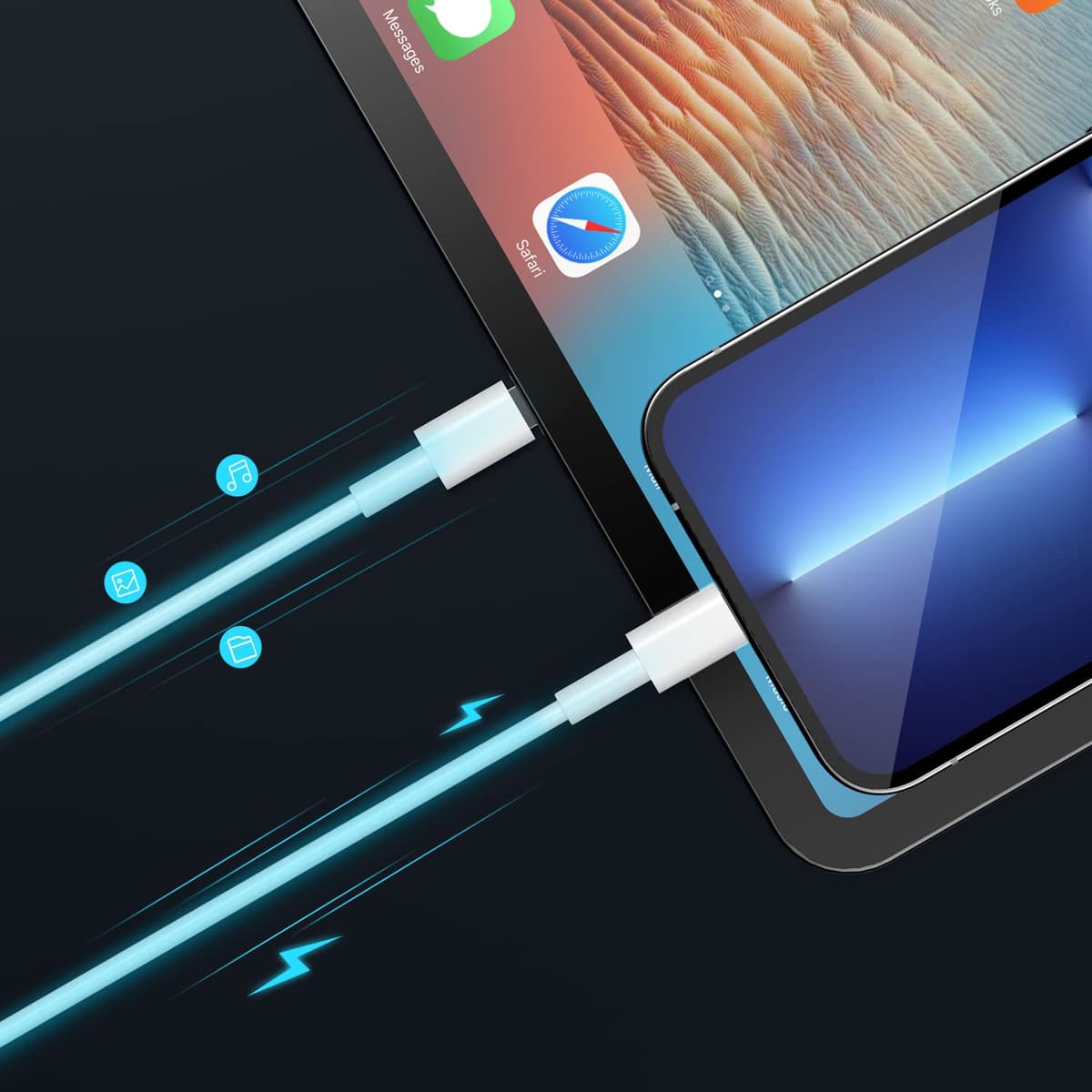 USB C to Lightning Cable 1M [Apple MFi Certified] iPhone Fast Charger Cable USB-C Charging Cord for iPhone 13/12/12 PRO Max/12 Mini/11/11PRO/XS/Max/XR/X/8/8Plus/iPad — view 6