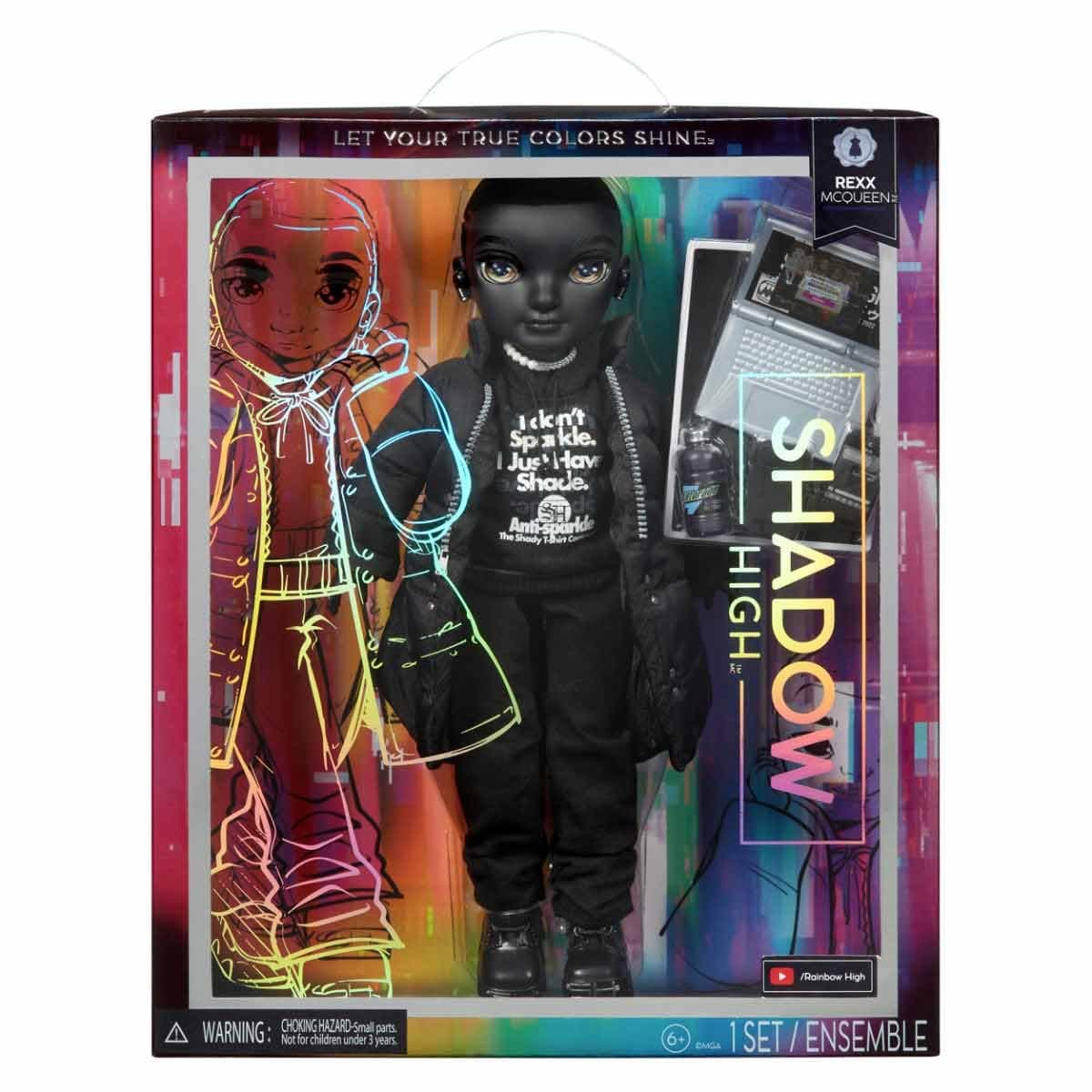 RAINBOW HIGH Shadow High - REXX Mcqueen - Muñeca de Moda de Color Negro con Atuendo de Moda y 10+ Accesorios de Juego Coloridos - para Niños y Coleccionistas Desde los 12 Años — view 4