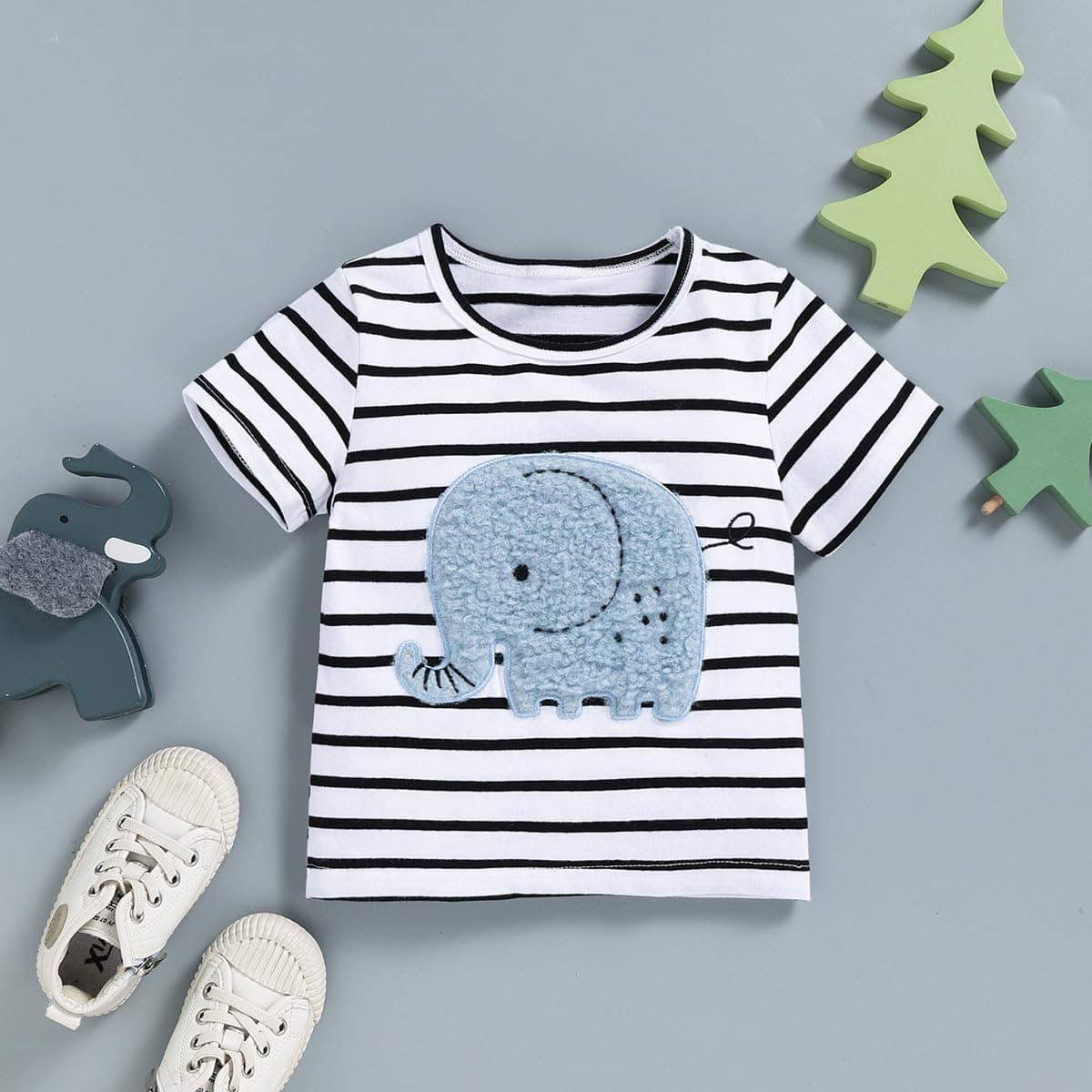 Little Baby Boy Clothes Short Sleeve Printed Cute Top+ Shorts Ripped Jeans 2Pcs Spring Summer Casual Set — view 5