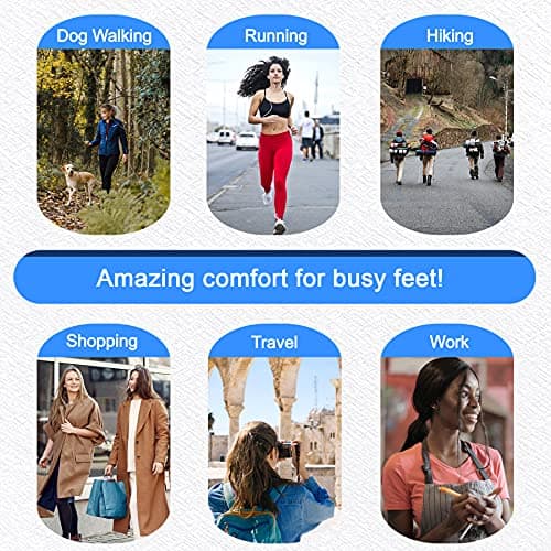 Memory Foam Insoles for Women, Replacement Shoe Inserts for Work Boot, Running Shoes, Hiking Shoes, Sneaker, Cushion Shoe Insoles for Foot Pain Relief, Comfort Inner Soles 6mm Black US 7 — view 6