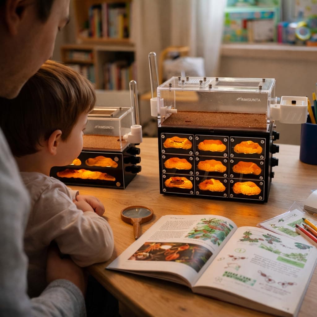 Lumen Series – Chamber Ant Farm with Built-in LED Lighting, Compact Formicarium Habitat for Live Ants, Small Colony Ant Nest for Observation — view 2
