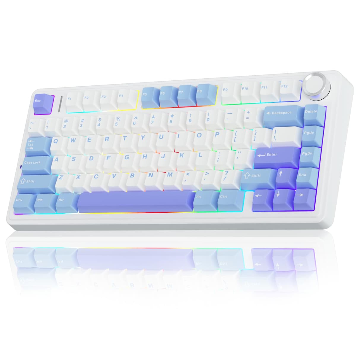 AULA F75 75% Wireless Mechanical Keyboard,2.4Ghz/Type-C/BT5.0 Gaming Keyboards,Advanced Structure,RGB Backlight,Hot Swappable Custom Keyboard for PC/Mac (Cool Black) — view 17